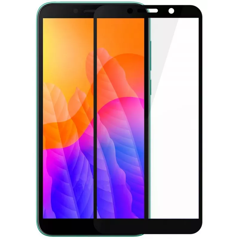 iLike Huawei Y5p 2.5D Curved Edge Tempered Glass Screen Protector - Black Frame Full Glue