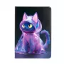 iLike iPad 10.2 / 10.5 Folio Case Cat Design Fioletowy