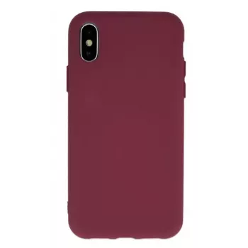 iLike iPhone 11 Silikonowe etui Burgund - Odporna na wstrząsy tylna obudowa z wyściółką z mikrofibry
