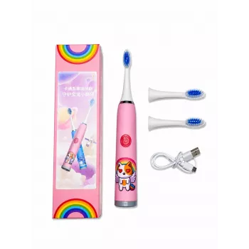 iLike Kids W3 Elektryczna Szczoteczka do Zębów (Bateria) +3 Końcówki Różowy