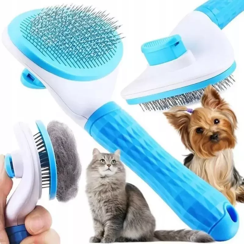 iLike Pet Smart Pet Comb dla psów i kotów, miękka silikonowa szczotka do usuwania sierści dla futra o długości 15–25 mm