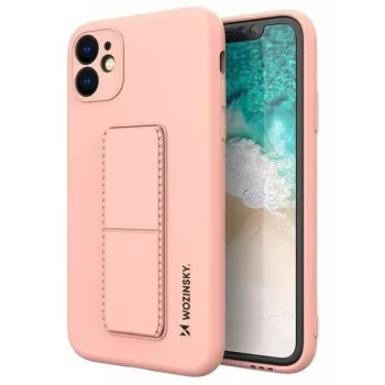 iLike Samsung Galaxy A22 5G Kickstand Case Silicone Stand Cover Pink