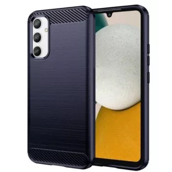 iLike Samsung Galaxy A34 5G elastyczna silikonowa etui z włókna węglowego niebieska
