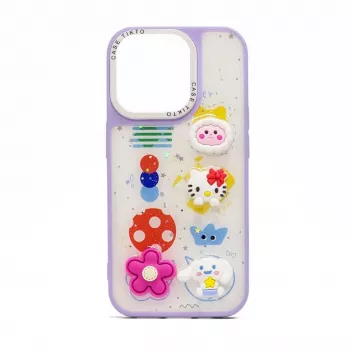 iLike Samsung Galaxy A34 Epoxy Cartoon Cover Purple