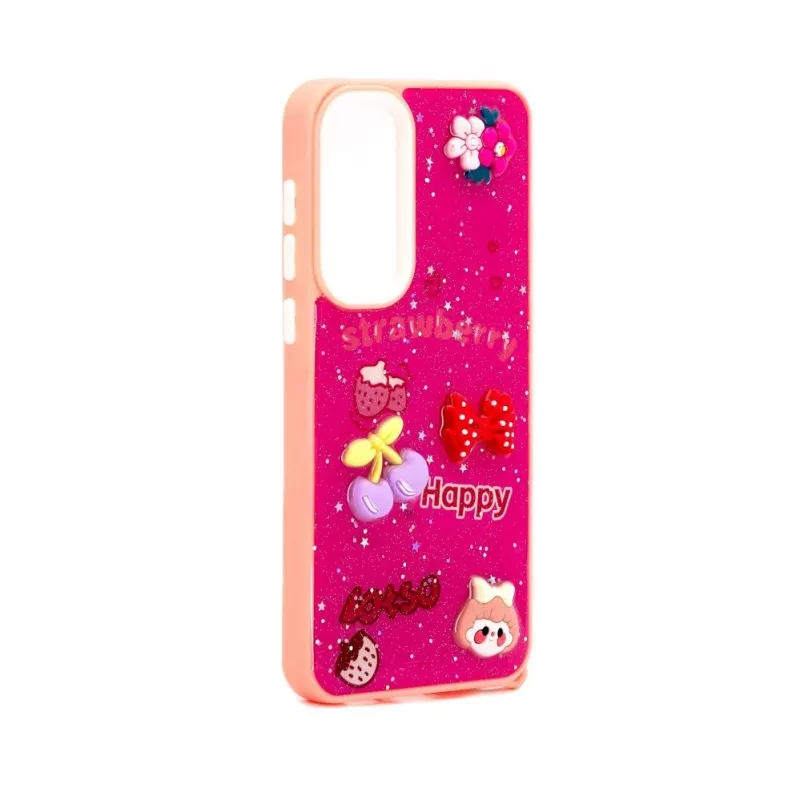 iLike Samsung Galaxy A35 Epoxy Cartoon Cover Rose Red