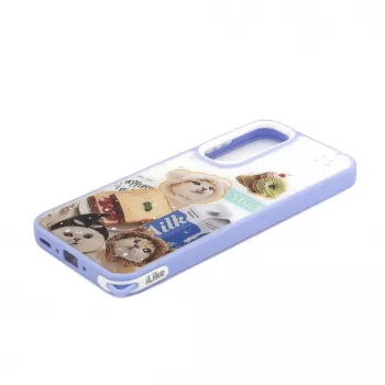 iLike Samsung Galaxy A55 Epoxy Cartoon Cover White Blue