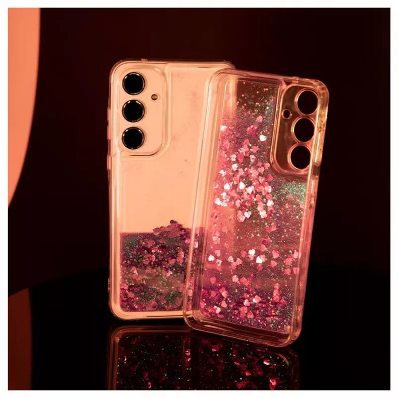iLike Samsung Galaxy A55 Silicone Case Water Glitter Pink