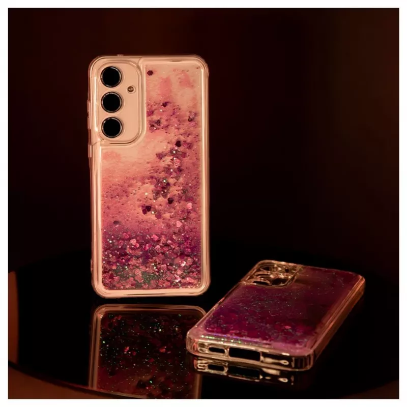 iLike Samsung Galaxy A55 Silicone Case Water Glitter Pink
