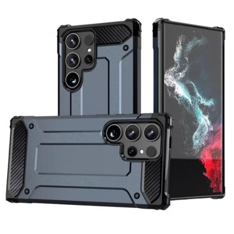 iLike Samsung Galaxy S24 Ultra Armored Hybrid Armor Case Blue