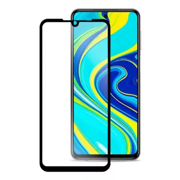 iLike Screen Protector do Xiaomi Redmi Note 9 Pro / Redmi Note 9S, Czarna Ramka, Pełny Klej, Szkło Hartowane, Twardość 9H, 0.33mm, 1 Sztuka