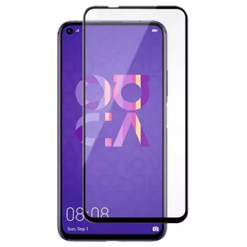iLike Tempered Glass Screen Protector do Huawei Nova 5T, 2.5D Czarna Ramka, Full Glue, Twardość 9H, 0.3mm, Czarny