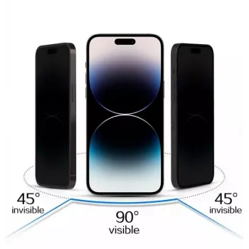 iLike Hartowane szkło prywatności do Samsung Galaxy S25 / S24 - 9H, prywatność dwukierunkowa, czarny