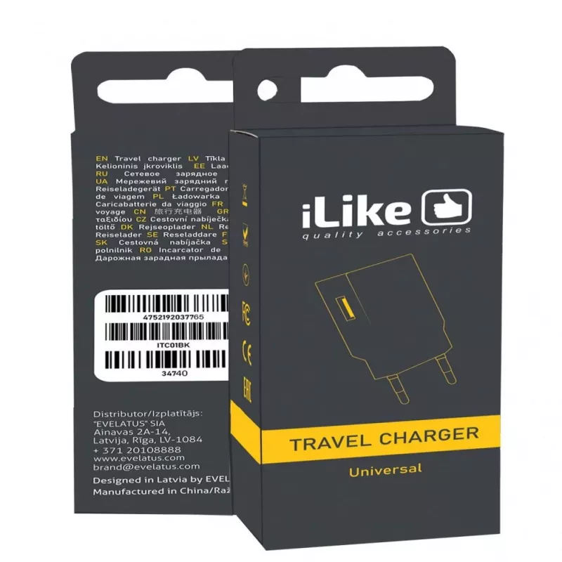 iLike Travel Charger ITC01 White - 5W USB-A Wall Charger z wtyczką EU