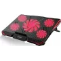 INCA INC-611GMS Podkładka chłodząca do laptopa gamingowa z 5 wentylatorami, 6 poziomami wysokości, 2 portami USB, do notebooków 13-17 cali, czarno-czerwona