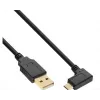 Kabel InLine Micro-USB 2.0, USB-A Męski do Micro-B Męski Kątowy, Pozłacane Styki, 0,5m