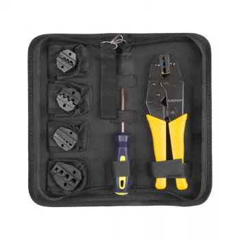 INNE Zaciskarka z Wymiennymi Szczękami Zestaw E6110, Zapadkowa, 5 Par Szczęk, 0.5-16 mm², Etui
