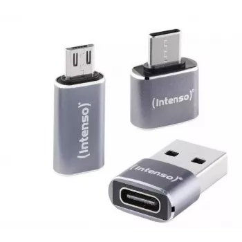 Intenso 3-in-1 USB-C Multiport Adapter, USB-C na USB-A, USB-C, Micro USB, 480 Mb/s, 60W PD, Czarny