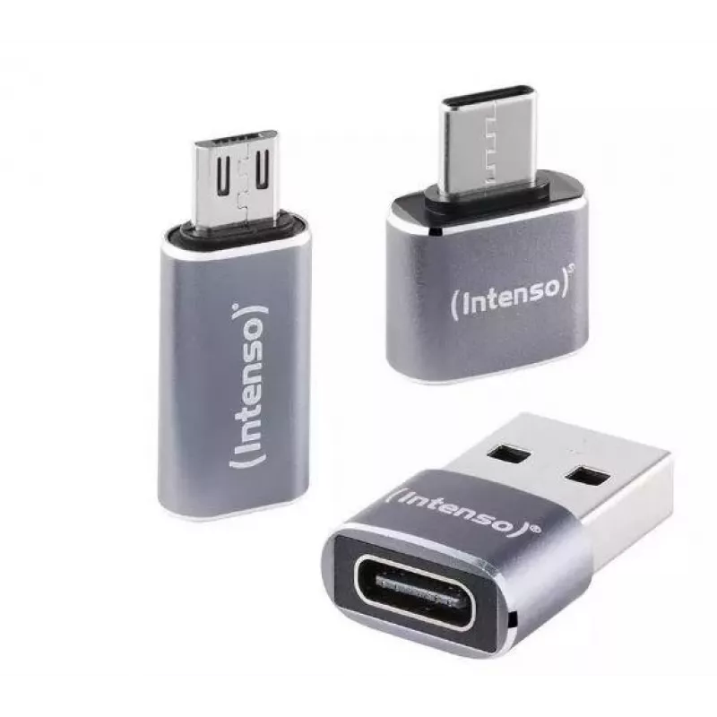 Intenso 3-in-1 USB-C Multiport Adapter, USB-C na USB-A, USB-C, Micro USB, 480 Mb/s, 60W PD, Czarny