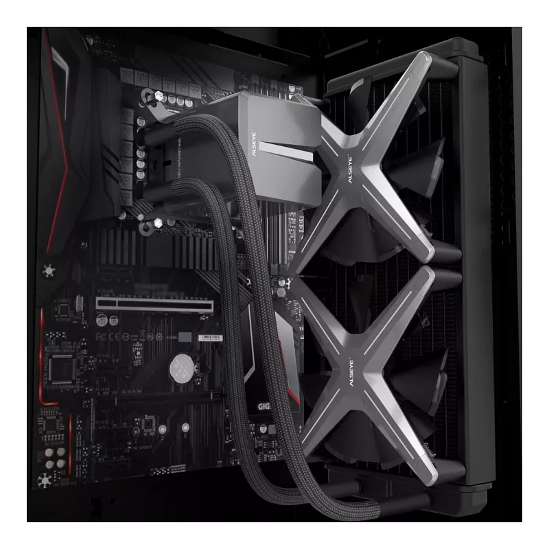Inter-Tech ALSEYE X240 All-in-One Chłodzenie cieczą CPU, 240mm Radiator, 2x 120mm Wentylatory PWM, ARGB, Intel i AMD
