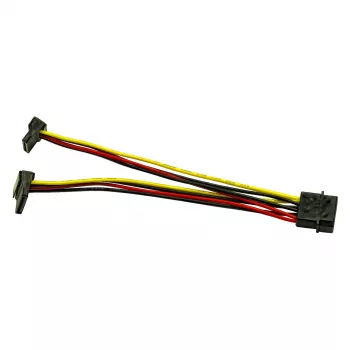 Inter-Tech Molex na 2x SATA Power 90° Adapter Cable, 0.15m
