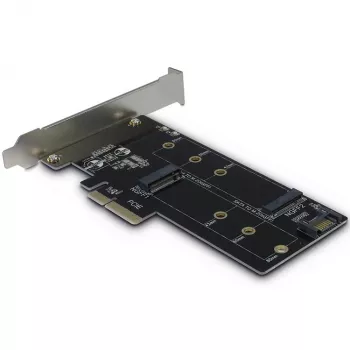 Inter-Tech PCIe Adapter Card KT015 PCIe x4 to M.2 NVMe + SATA to M.2