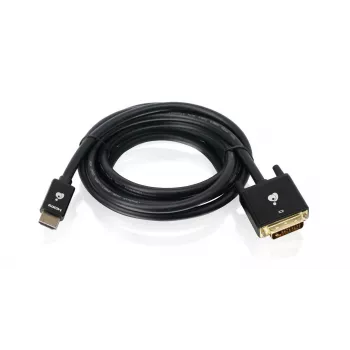 IOGEAR Kabel HDMI na DVI 4K @ 30Hz - 10 stóp (3 m), pozłacany, potrójnie ekranowany, czarny