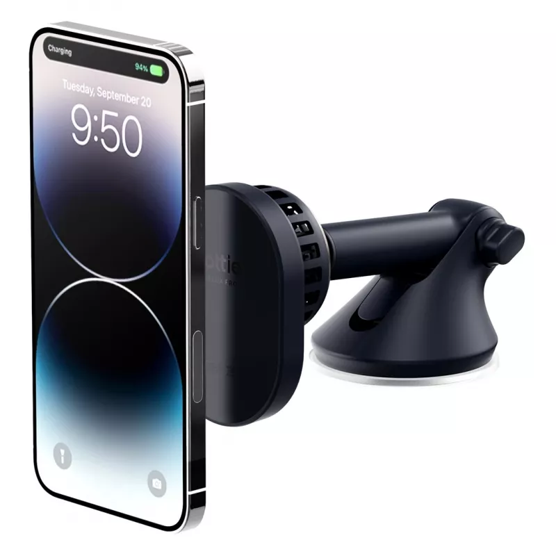 iOttie Velox Pro Active Magnetyczny Bezprzewodowy Uchwyt Samochodowy do Ładowania dla iPhone MagSafe, Czarny ze Złotymi Akcentami