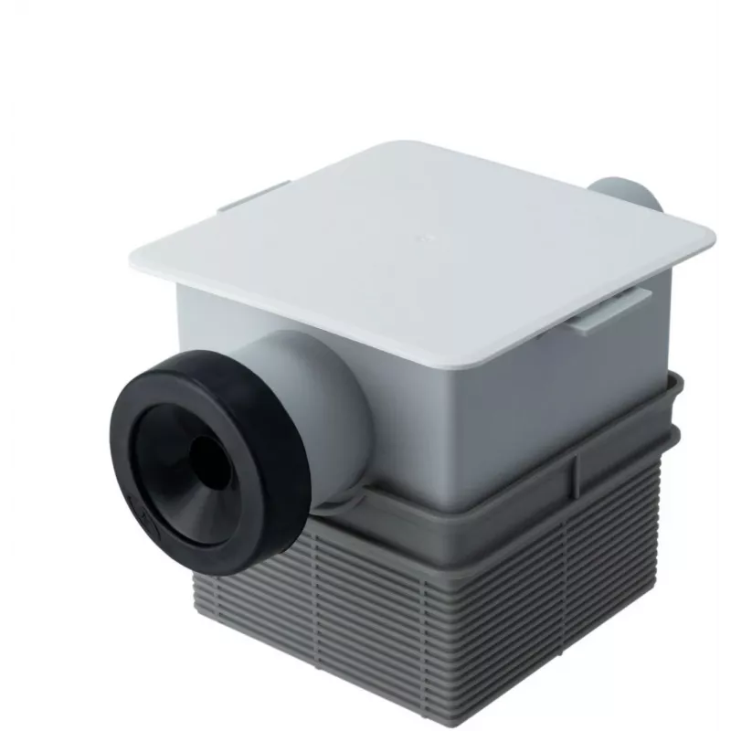 IVENSIS ISN32 Ukryty Syfon Skroplin 100x100 - Biały ABS, Odpływ 32mm, Uszczelnienie Zapachowe