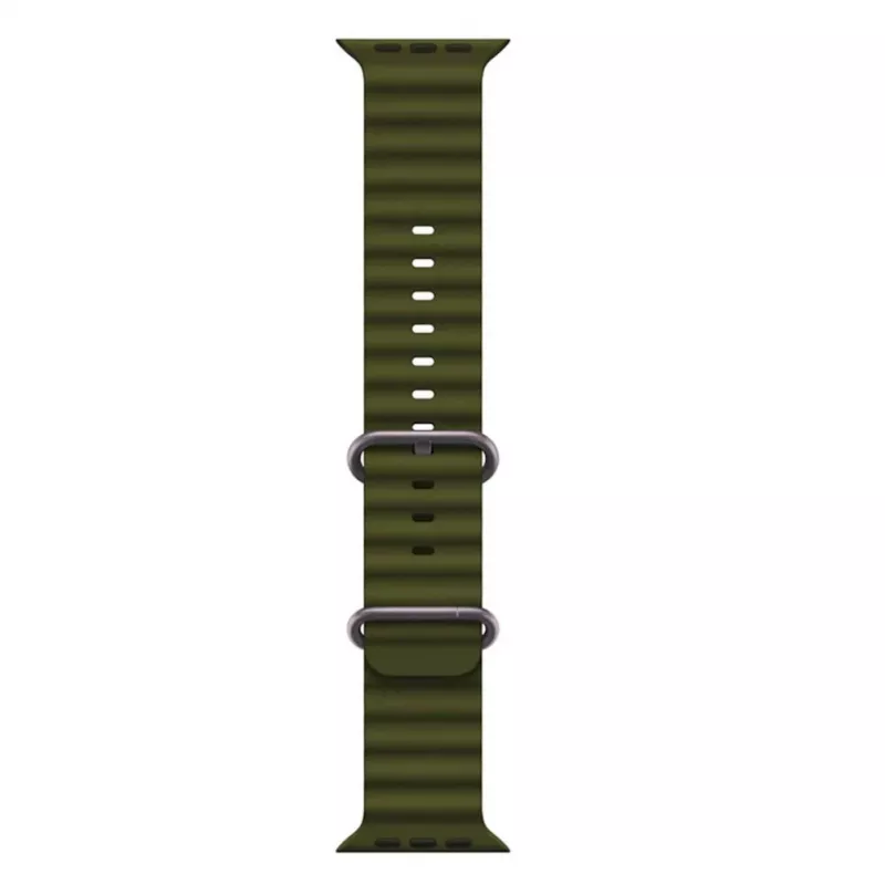 iWear S1 Grooved Soft Silicone 20mm Strap for Apple Watch 49mm / 45mm / 44mm / 42mm Khaki Green