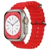 iWear S1 Grooved Soft Silicone 20mm Strap for Apple Watch 49mm / 45mm / 44mm / 42mm Red