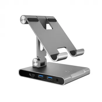 J5CREATE JTS224-N Wielokątowa Podstawka z Dokiem USB-C do iPad Pro (Space Grey)