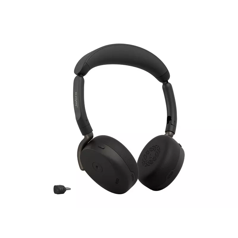 Jabra Evolve3 65 Flex MS Bezprzewodowy zestaw słuchawkowy Bluetooth nauszny z adapterem Link 390c, czarny