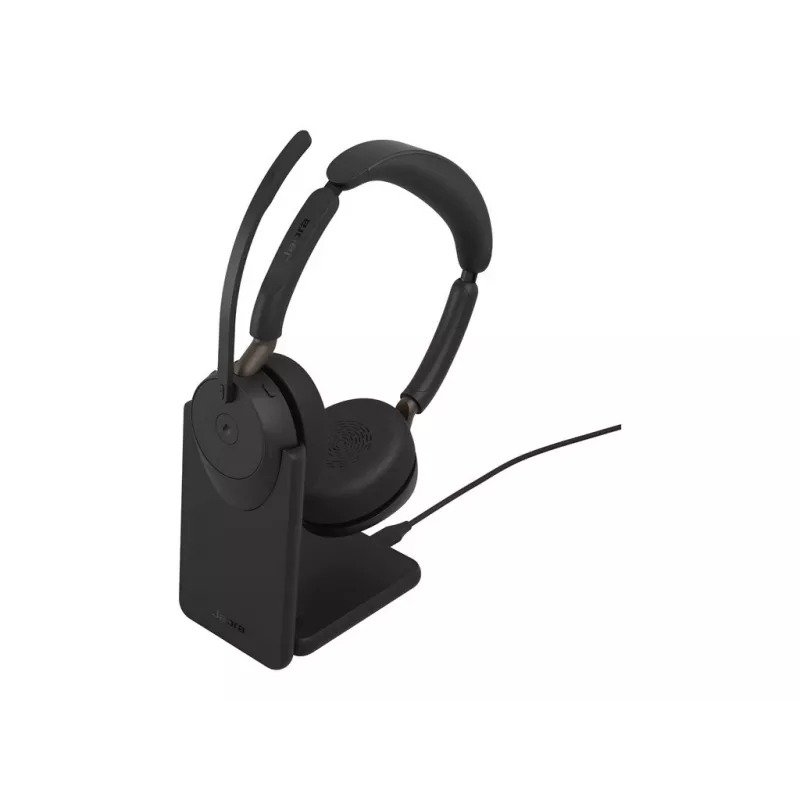 Jabra Evolve3 65 Stereo bezprzewodowy zestaw słuchawkowy z Link 390c i podstawką ładującą – certyfikat Microsoft Teams