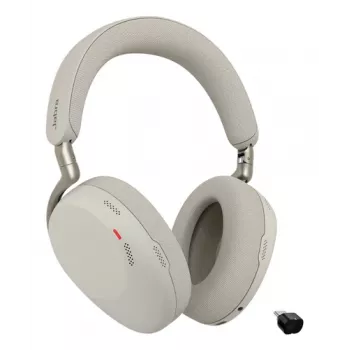 Jabra Evolve3 85 UC Bezprzewodowy zestaw słuchawkowy nauszny z aktywną redukcją szumów i adapterem Link 390C, kolor ciepły szary