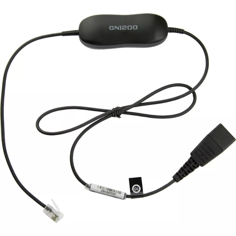 Kabel Jabra Smart Cord QD do RJ9 do zestawu słuchawkowego dla telefonu Cisco IP Phone 78XX, czarny, spiralny, 0,4 m do 2 m
