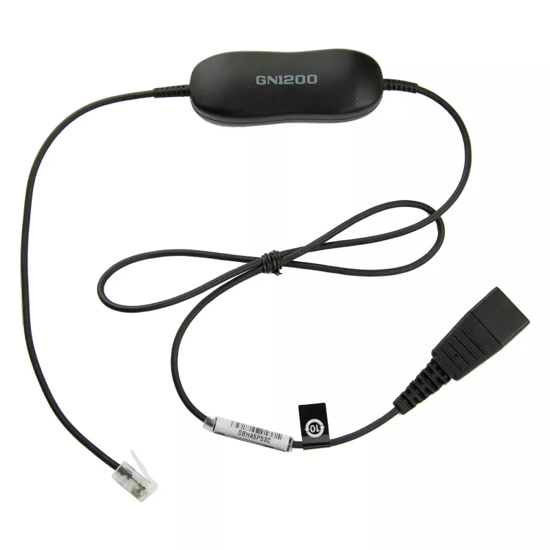 Kabel Jabra Smart Cord QD do RJ9 do zestawu słuchawkowego dla telefonu Cisco IP Phone 78XX, czarny, spiralny, 0,4 m do 2 m