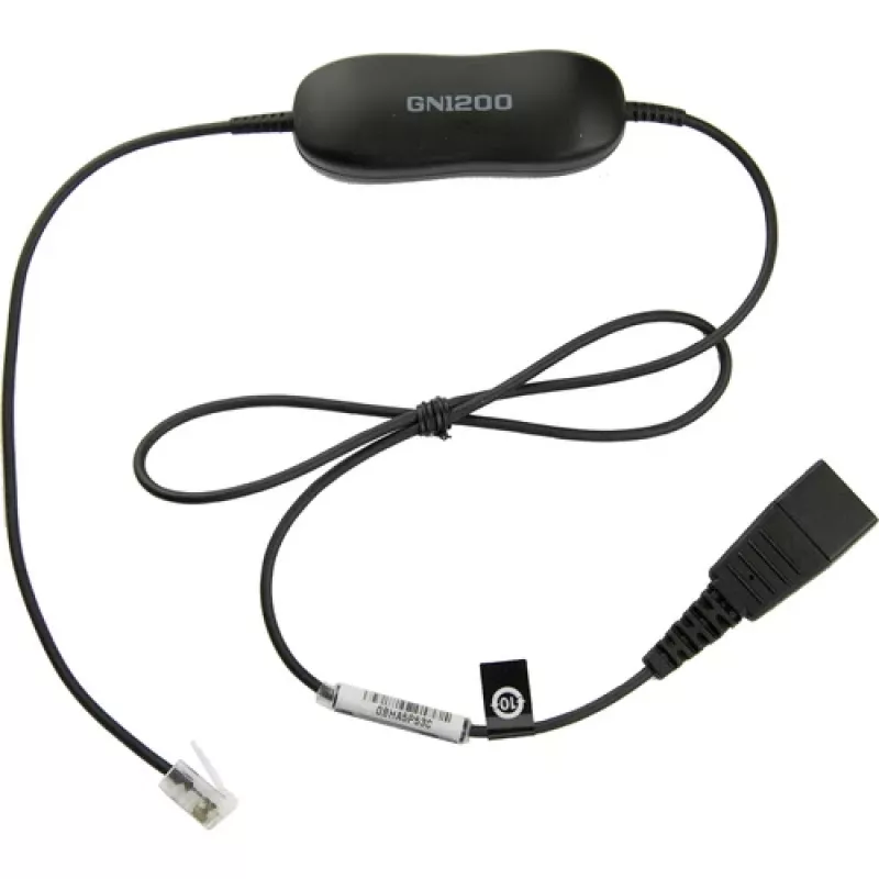 Kabel Jabra Smart Cord QD do RJ9 do zestawu słuchawkowego dla telefonu Cisco IP Phone 78XX, czarny, spiralny, 0,4 m do 2 m