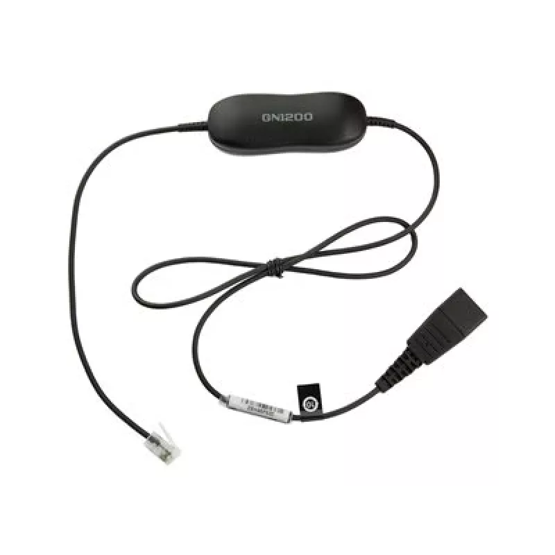Kabel Jabra Smart Cord QD do RJ9 do zestawu słuchawkowego dla telefonu Cisco IP Phone 78XX, czarny, spiralny, 0,4 m do 2 m