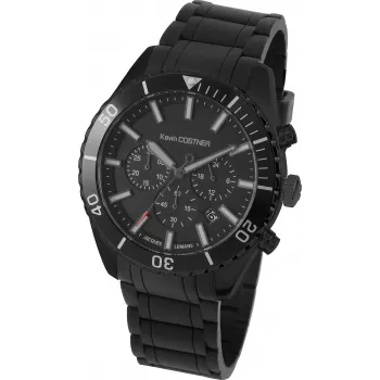 JACQUES LEMANS KC-104B Unisex Analogowy Zegarek Kwarcowy 44mm Czarna Tarcza Skórzany Pasek