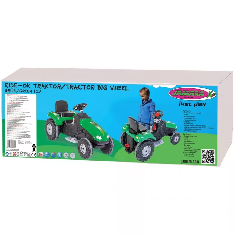 Jamara Traktor jeździk Big Wheel 12V Zielony 3+
