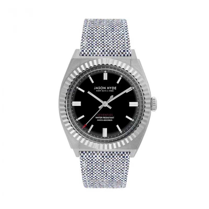 JASON HYDE MAN JH10002 Zegarek Kwarcowy Analogowy 40mm Czarny Pasek Skórzany