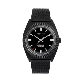 JASON HYDE MAN JH10009 40mm Stal nierdzewna Zegarek kwarcowy Czarna tarcza Skórzany pasek