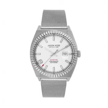 Zegarek analogowy JASON HYDE MAN JH30003 kwarcowy 40mm niebieska tarcza brązowy pasek skórzany