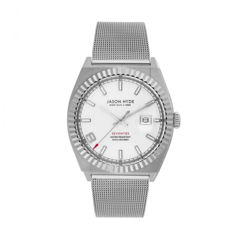Zegarek analogowy JASON HYDE MAN JH30003 kwarcowy 40mm niebieska tarcza brązowy pasek skórzany
