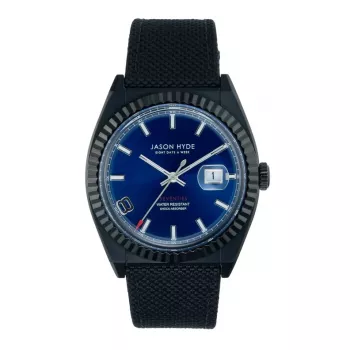 JASON HYDE MAN JH30008 40mm Zegarek Kwarcowy Analogowy Czarna Tarcza Skórzany Pasek
