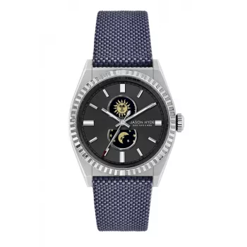 Zegarek JASON HYDE MAN JH41001 Analogowy Kwarcowy 40mm Koperta ze Stali Nierdzewnej Niebieska Tarcza Brązowy Skórzany Pasek