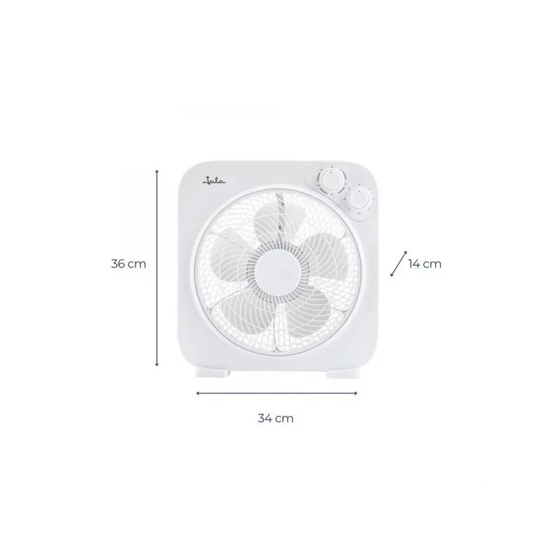 JATA JVVS3116 Wentylator podłogowy na podstawie, 45W, 40cm, 3 prędkości, oscylacyjny, biały