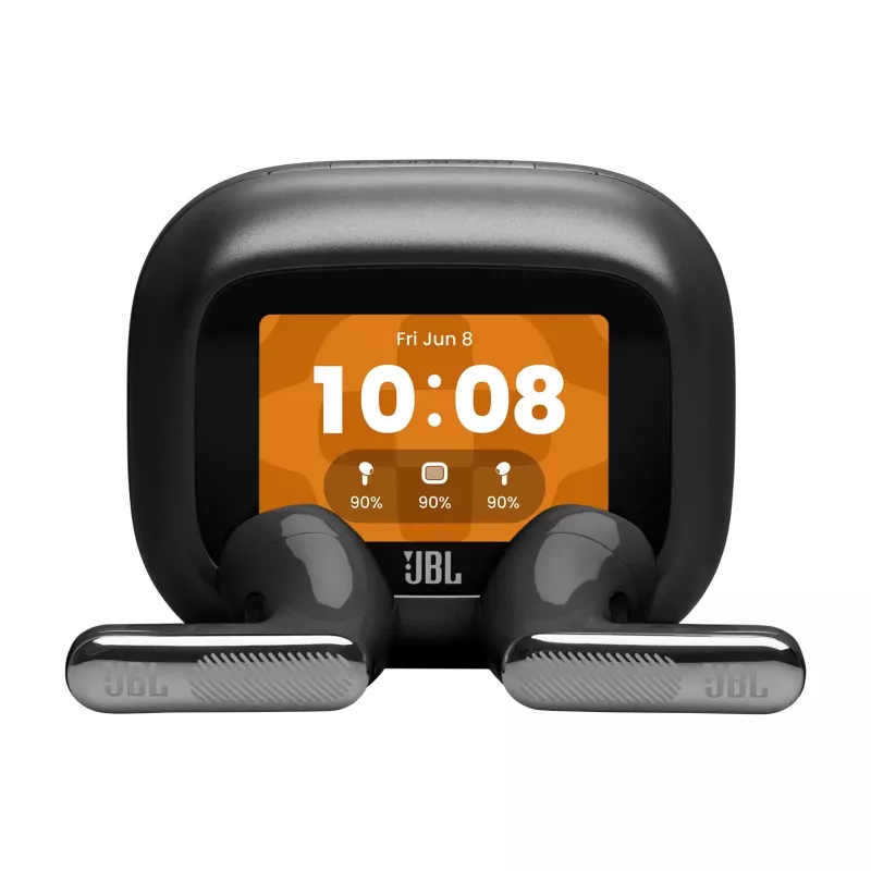 JBL LIVE Flex 4 Prawdziwie bezprzewodowe słuchawki douszne Bluetooth z adaptacyjną redukcją szumów, czarne