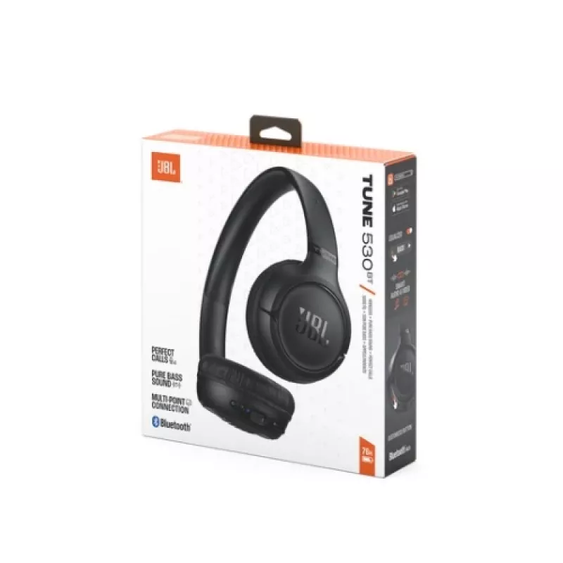 JBL Tune 530BT Bezprzewodowe słuchawki nauszne z Pure Bass, Bluetooth 5.3, 57-godzinna bateria, czarne