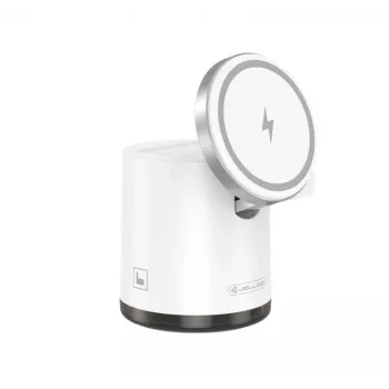 Jellico W22 4-w-1 Ładowarka Bezprzewodowa MagSafe 15W iPhone + 3W Apple Watch + AirPods + Lampa LED Biała
